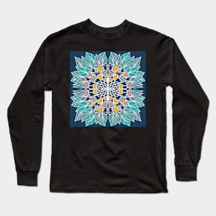 Symmetrical Colorful Flower Design 2 Long Sleeve T-Shirt